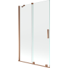 Mexen Velar pare-douche 2 volets coulissants 110 x 150 cm, transparent, or rose - 896-110-000-01-60