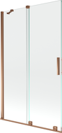 Mexen Velar pare-douche 2 volets coulissants 110 x 150 cm, transparent, or rose - 896-110-000-01-60