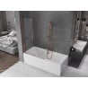Paroi de baignoire coulissante 2 volets Mexen Velar 110 x 150 cm, transparent, or rose - 896-110-000-01-60