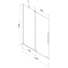 Mexen Velar pare-douche 2 volets coulissants 110 x 150 cm, transparent, or rose - 896-110-000-01-60