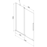 Paroi de baignoire coulissante 2 volets Mexen Velar 110 x 150 cm, transparent, or rose - 896-110-000-01-60