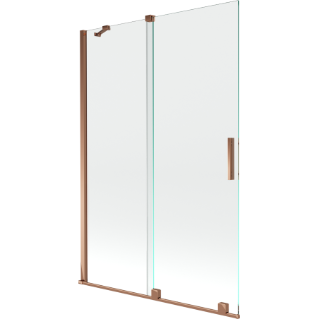 Mexen Velar écran de baignoire à 2 ailes coulissante 120 x 150 cm, transparent, Or rose - 896-120-000-01-60