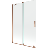 Mexen Velar écran de baignoire à 2 ailes coulissante 120 x 150 cm, transparent, Or rose - 896-120-000-01-60