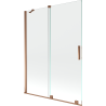 Mexen Velar paroi de baignoire à 2 panneaux coulissants 130 x 150 cm, transparent, or rose - 896-130-000-01-60