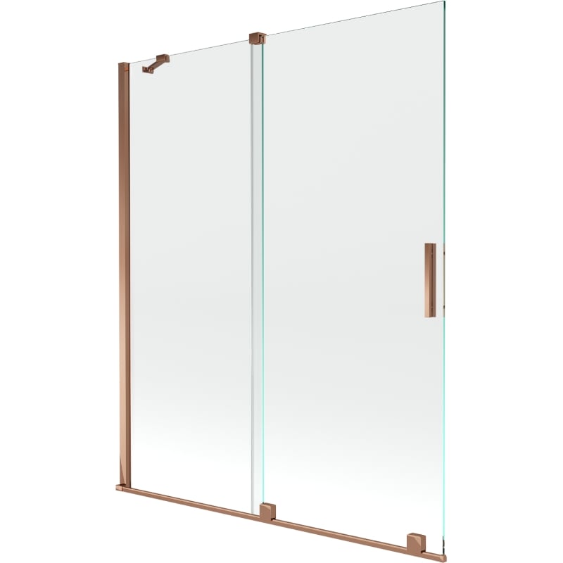 Mexen Velar paroi de baignoire coulissante à 2 volets 140 x 150 cm, transparent, or rose - 896-140-000-01-60