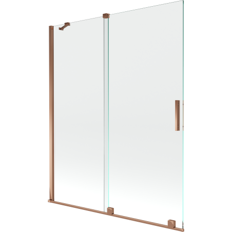 Mexen Velar écran de baignoire à 2 ailes coulissante 140 x 150 cm, transparent, Or rose - 896-140-000-01-60