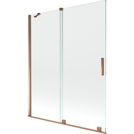 Mexen Velar paroi de baignoire coulissante à 2 volets 140 x 150 cm, transparent, or rose - 896-140-000-01-60