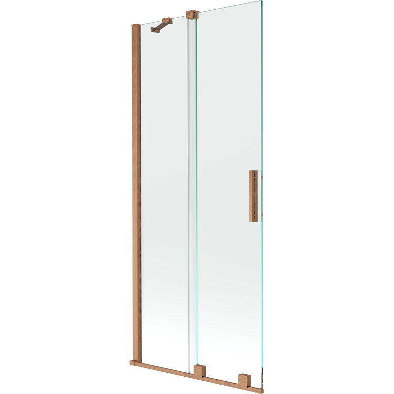 Mexen Velar écran de baignoire à 2 ailes coulissante 80 x 150 cm, transparent, Cuivre brossé - 896-080-000-01-65