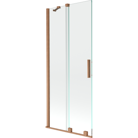 Mexen Velar paroi de baignoire à 2 panneaux coulissants 80 x 150 cm, transparent, cuivre brossé - 896-080-000-01-65