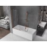 Mexen Velar paroi de baignoire à 2 panneaux coulissants 80 x 150 cm, transparent, cuivre brossé - 896-080-000-01-65