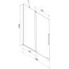 Mexen Velar paroi de baignoire à 2 panneaux coulissants 80 x 150 cm, transparent, cuivre brossé - 896-080-000-01-65