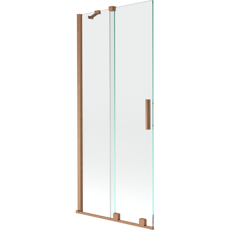 Mexen Velar paravent de baignoire coulissant à 2 vantaux 85 x 150 cm, transparent, cuivre brossé - 896-085-000-01-65