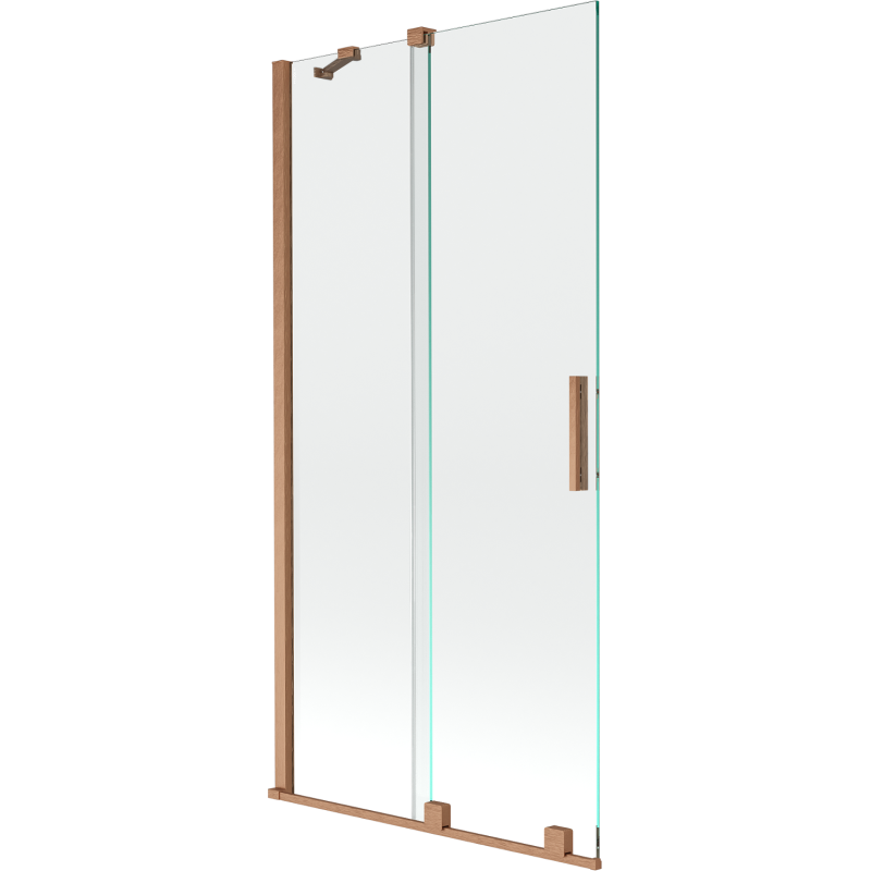 Mexen Velar paroi de baignoire 2 volets coulissants 90 x 150 cm, transparent, cuivre brossé - 896-090-000-01-65