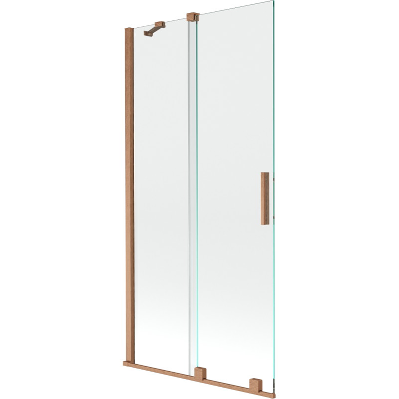 Mexen Velar paroi de baignoire à 2 volets coulissante 90 x 150 cm, transparent, cuivre brossé - 896-090-000-01-65
