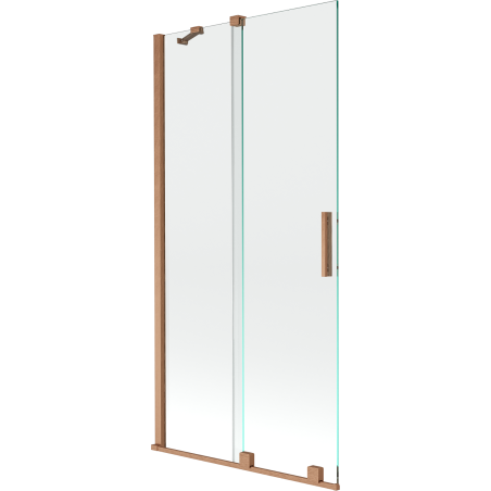 Mexen Velar paroi de baignoire 2 volets coulissants 90 x 150 cm, transparent, cuivre brossé - 896-090-000-01-65