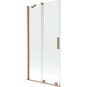 Mexen Velar paroi de baignoire 2 volets coulissants 90 x 150 cm, transparent, cuivre brossé - 896-090-000-01-65