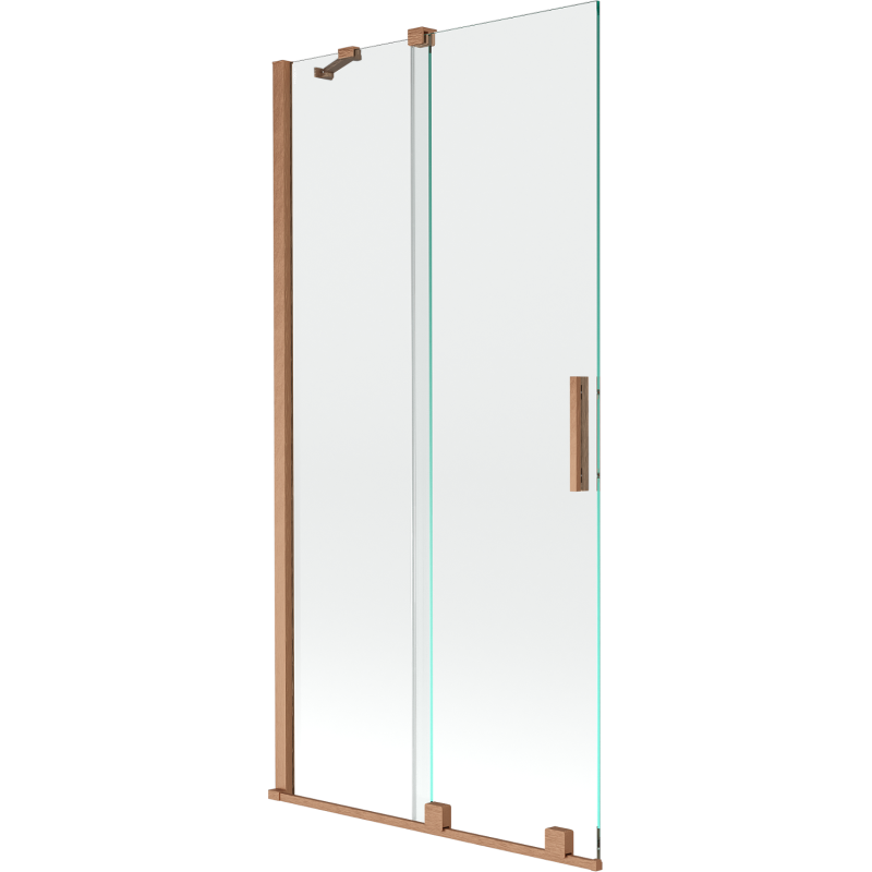 Mexen Velar paroi de baignoire à 2 panneaux coulissants 95 x 150 cm, transparent, cuivre brossé - 896-095-000-01-65