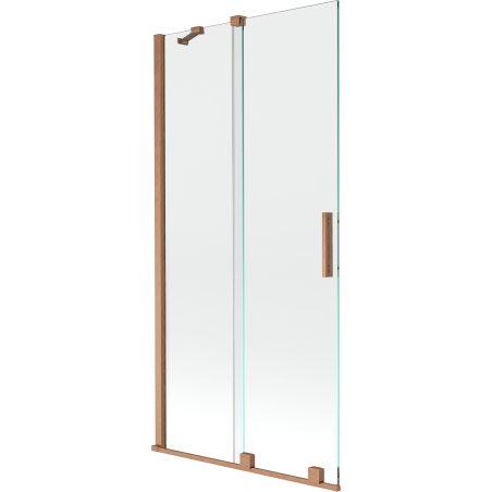 Mexen Velar paroi de baignoire à 2 panneaux coulissants 95 x 150 cm, transparent, cuivre brossé - 896-095-000-01-65