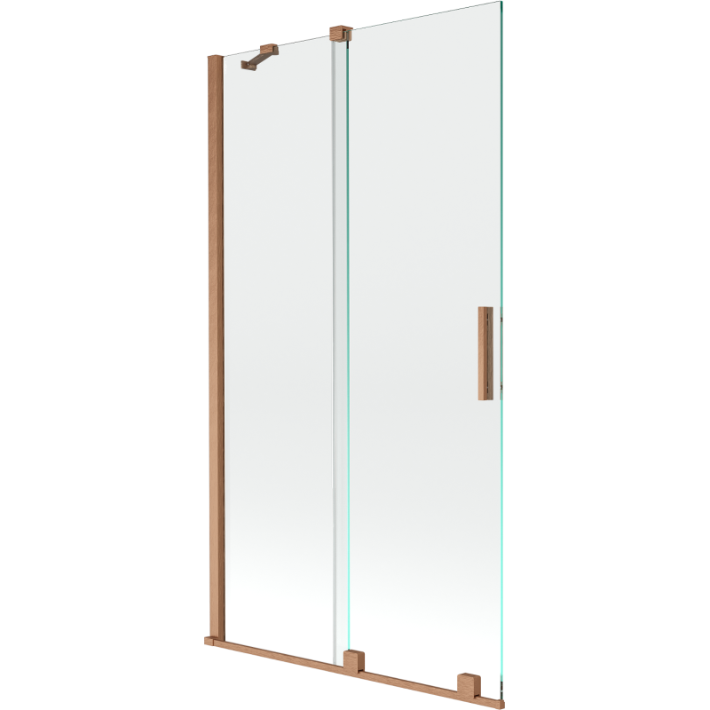 Mexen Velar paroi de douche 2 volets coulissants 100 x 150 cm, transparent, cuivre brossé - 896-100-000-01-65