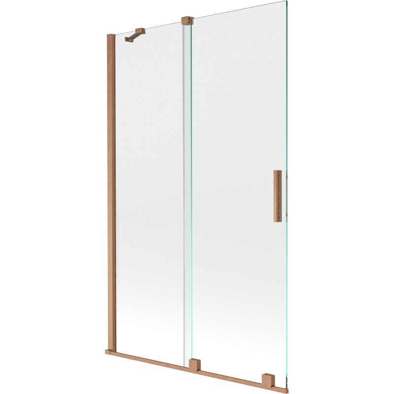 Mexen Velar paroi de baignoire à 2 volets coulissants 110 x 150 cm, transparent, cuivre brossé - 896-110-000-01-65