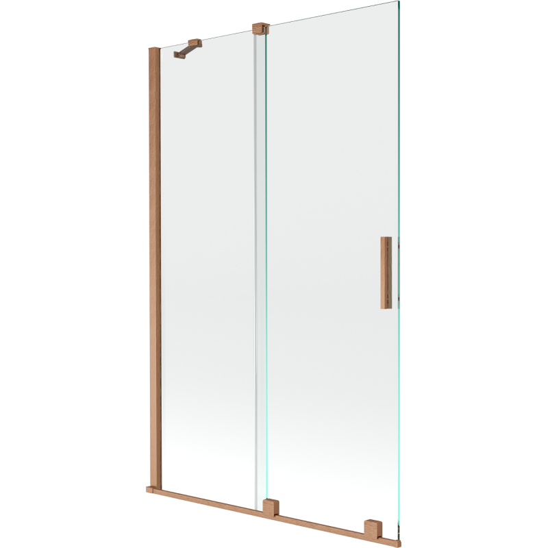 Mexen Velar paroi de baignoire coulissante à 2 vantaux 110 x 150 cm, transparent, cuivre brossé - 896-110-000-01-65