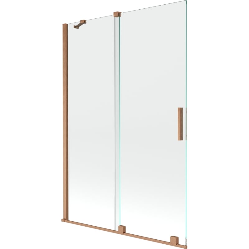 Mexen Velar paroi de baignoire à 2 volets coulissants 120 x 150 cm, transparent, cuivre brossé - 896-120-000-01-65