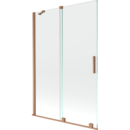 Mexen Velar paroi de baignoire à 2 volets coulissants 120 x 150 cm, transparent, cuivre brossé - 896-120-000-01-65