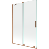 Mexen Velar écran de baignoire à 2 ailes coulissante 120 x 150 cm, transparent, Cuivre brossé - 896-120-000-01-65
