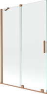 Paroi de douche Mexen Velar 2 volets coulissants 120 x 150 cm, transparent, cuivre brossé - 896-120-000-01-65