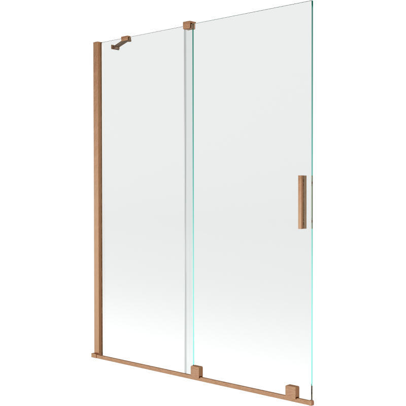 Paroi de baignoire coulissante à 2 volets Mexen Velar 130 x 150 cm, transparente, cuivre brossé - 896-130-000-01-65