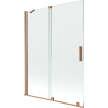 Mexen Velar paroi de baignoire 2 volets coulissants 130 x 150 cm, transparent, cuivre brossé - 896-130-000-01-65