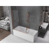 Mexen Velar paroi de baignoire 2 volets coulissants 130 x 150 cm, transparent, cuivre brossé - 896-130-000-01-65