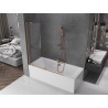 Mexen Velar pare-baignoire 2 volets coulissants 140 x 150 cm, transparent, cuivre brossé - 896-140-000-01-65