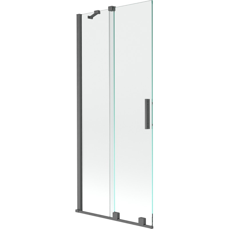 Mexen Velar paroi de baignoire à 2 volets coulissante 85 x 150 cm, transparent, gris canon brossé - 896-085-000-01-66