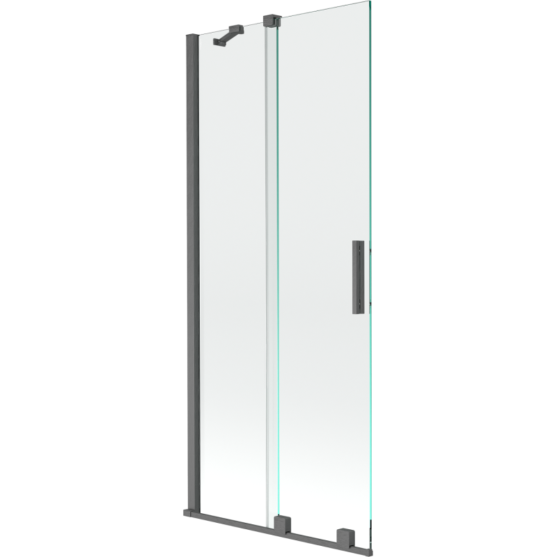 Mexen Velar paroi de douche à 2 volets coulissants 80 x 150 cm, transparent, gris canon brossé - 896-080-000-01-66