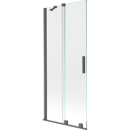 Mexen Velar paroi de douche à 2 volets coulissants 80 x 150 cm, transparent, gris canon brossé - 896-080-000-01-66