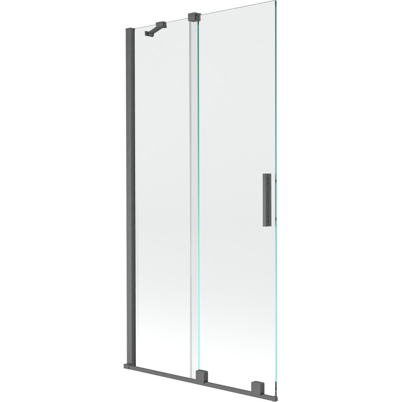 Mexen Velar paroi de baignoire à 2 volets coulissants 90 x 150 cm, transparent, gris canon brossé - 896-090-000-01-66