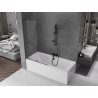 Mexen Velar paroi de baignoire à 2 panneaux coulissants 100 x 150 cm, transparent, gris canon brossé - 896-100-000-01-66