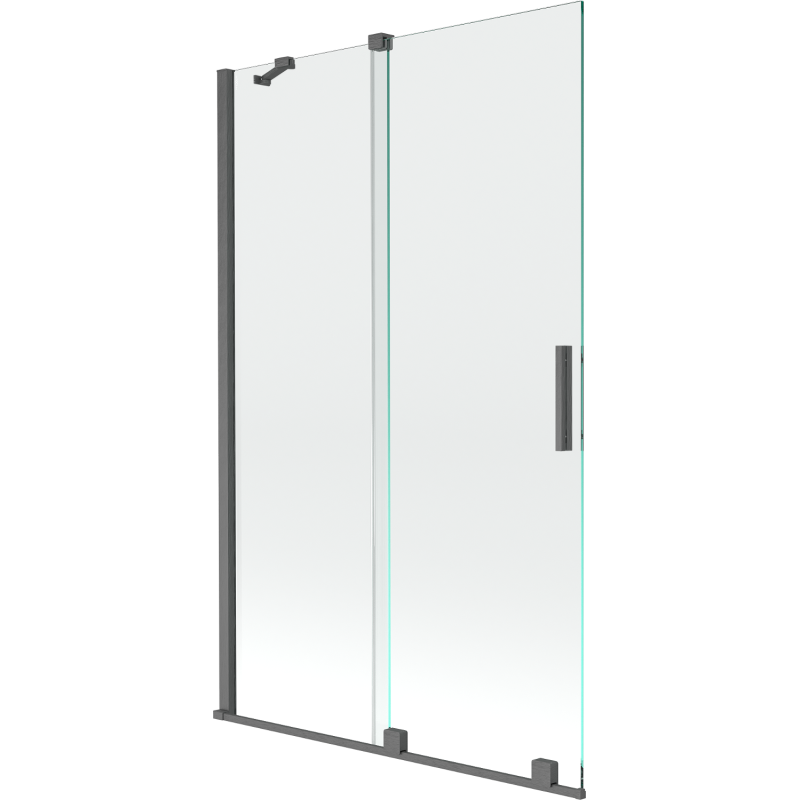 Mexen Velar écran de baignoire à 2 ailes coulissante 110 x 150 cm, transparent, gun gray brossé - 896-110-000-01-66