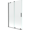 Mexen Velar paroi de douche à 2 volets coulissants 110 x 150 cm, transparent, gris canon brossé - 896-110-000-01-66