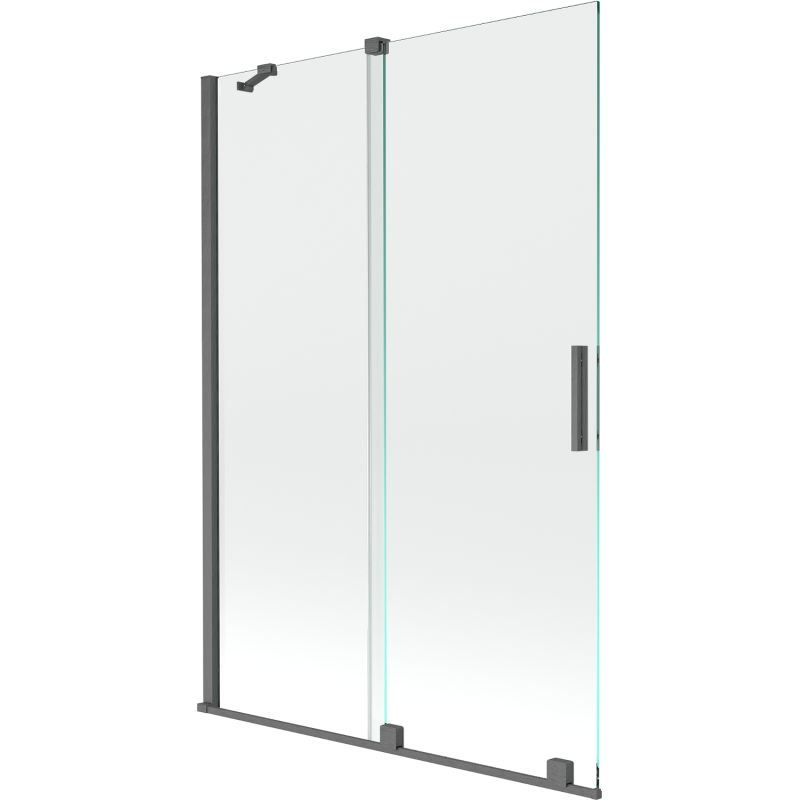 Mexen Velar écran de baignoire à 2 ailes coulissante 120 x 150 cm, transparent, gun gray brossé - 896-120-000-01-66