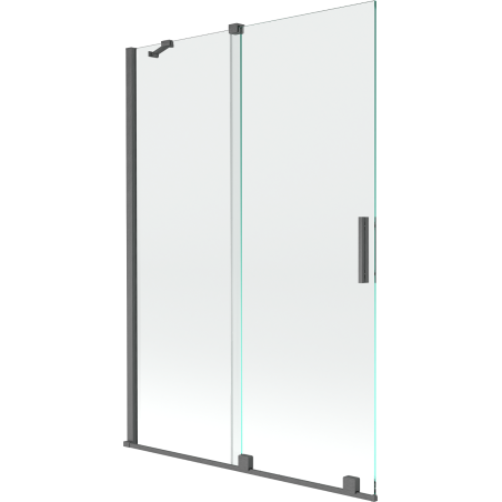 Mexen Velar écran de baignoire à 2 ailes coulissante 120 x 150 cm, transparent, gun gray brossé - 896-120-000-01-66