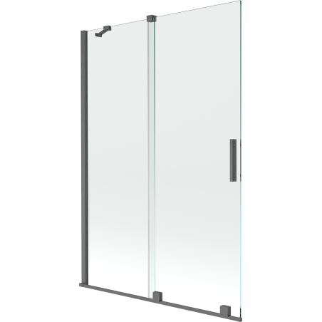 Mexen Velar paroi de baignoire à 2 panneaux coulissante 120 x 150 cm, transparent, gris canon brossé - 896-120-000-01-66