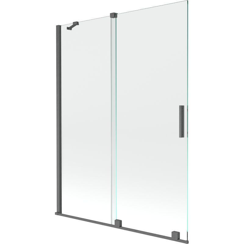 Mexen Velar écran de baignoire à 2 ailes coulissante 130 x 150 cm, transparent, gun gray brossé - 896-130-000-01-66