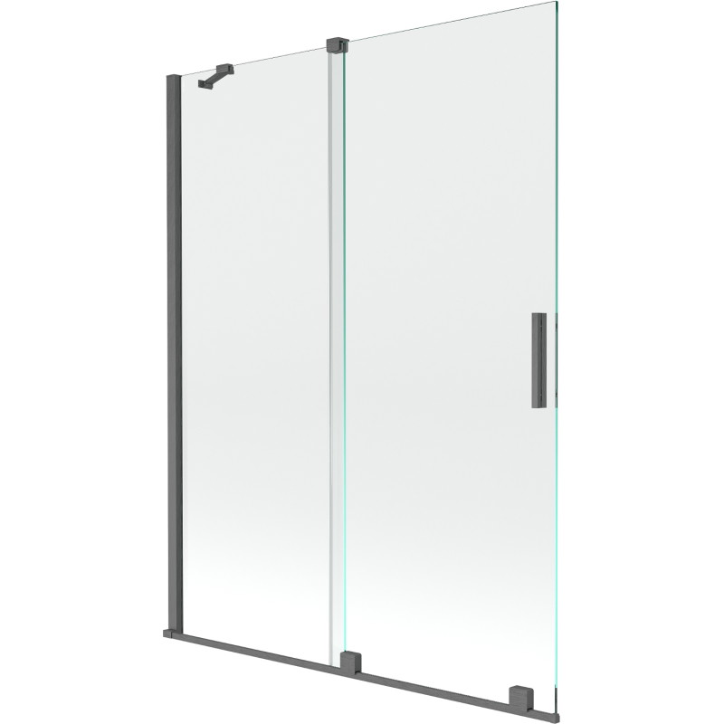 Mexen Velar pare-douche à deux volets coulissants 130 x 150 cm, transparent, gris canon brossé - 896-130-000-01-66