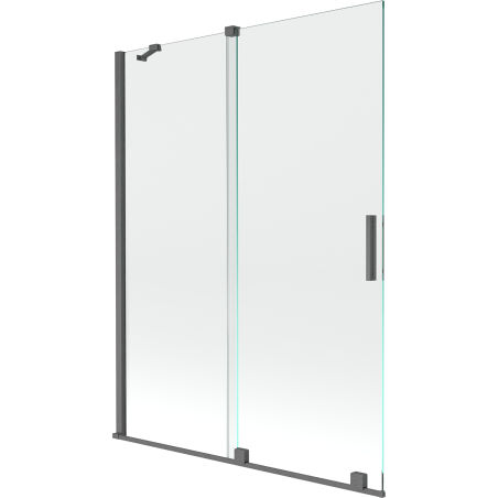 Mexen Velar écran de baignoire à 2 ailes coulissante 130 x 150 cm, transparent, gun gray brossé - 896-130-000-01-66