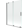 Mexen Velar écran de baignoire à 2 ailes coulissante 130 x 150 cm, transparent, gun gray brossé - 896-130-000-01-66