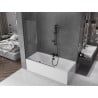 Mexen Velar écran de baignoire à 2 ailes coulissante 130 x 150 cm, transparent, gun gray brossé - 896-130-000-01-66