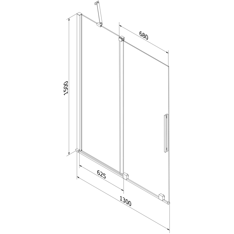 Mexen Velar paroi de baignoire à 2 volets coulissants 130 x 150 cm, transparent, gris pistolet brossé - 896-130-000-01-66