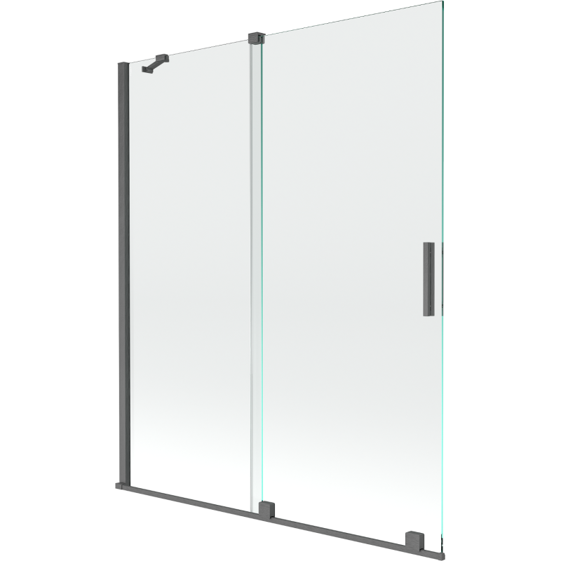 Mexen Velar écran de baignoire à 2 ailes coulissante 140 x 150 cm, transparent, gun gray brossé - 896-140-000-01-66